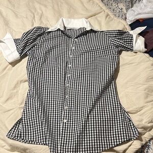 Anne Fontaine Black and White Gingham Shirt